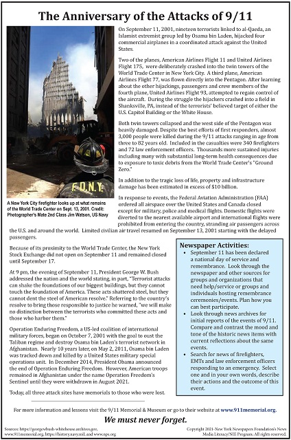 Anniversary of the Attacks on 9/11